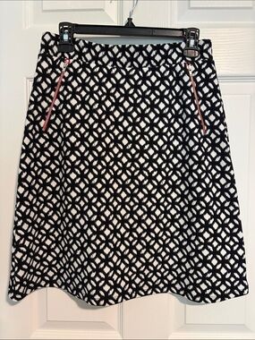 Black and White Geometric A-Line Skirt
